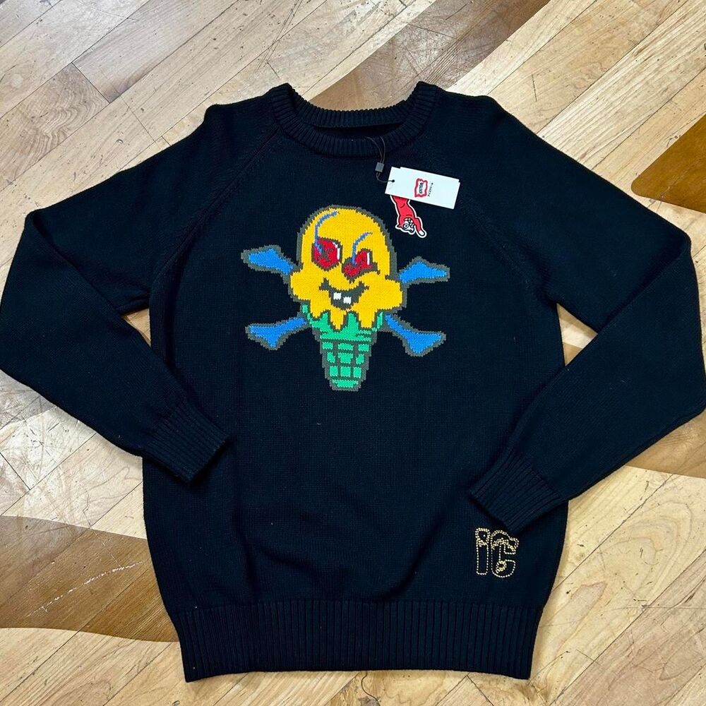 Icecream Cones N Bones Black Sweater